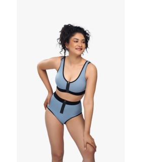 BIKINI natation avec zip - bleu patagonia-