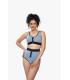BIKINI natation avec zip - bleu patagonia-