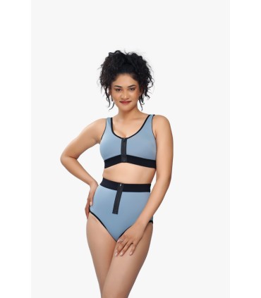 BIKINI natation avec zip - bleu patagonia-