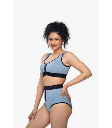 BIKINI natation avec zip - bleu patagonia-