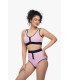 BIKINI natation avec zip -rose macaron-