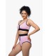 BIKINI natation avec zip -rose macaron-