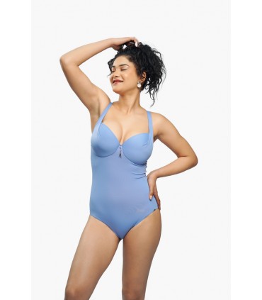 Maillot Push up -bonnet B - bleu violet -