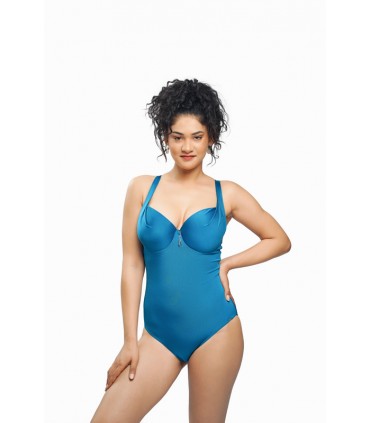 Maillot Push up -bonnet C- bleu fondale
