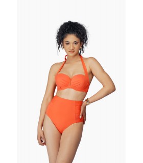 bikini bandeau - corail -