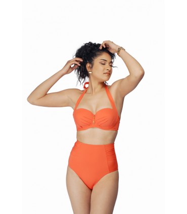 bikini bandeau - corail -
