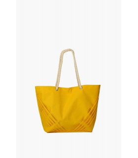 sac de plage - avec plis - jaune-