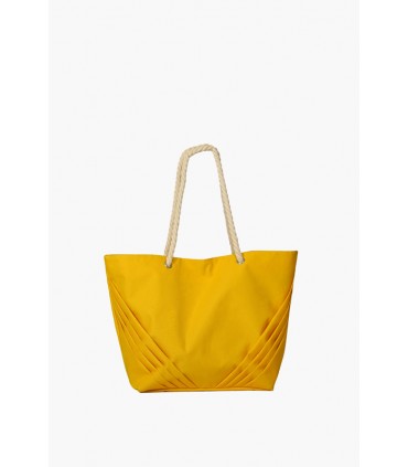 sac de plage - avec plis - jaune-