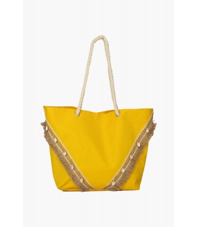 sac de plage - avec coquillage -jaune -