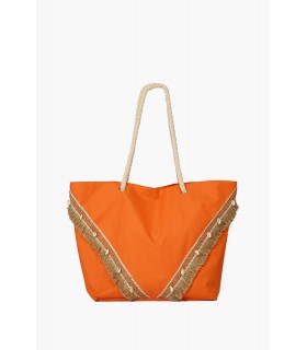 sac de plage - avec coquillage - orange -
