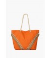 sac de plage - avec coquillage - orange -