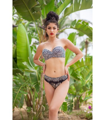 Haut bikini soutien bandeau - zebre