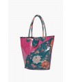 sac de plage -plastifié - rose floral-