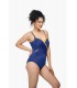 maillot drapé - bleu spot -
