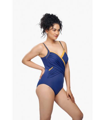 maillot drapé - bleu spot -