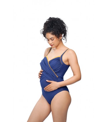 maillot drapé - bleu spot -
