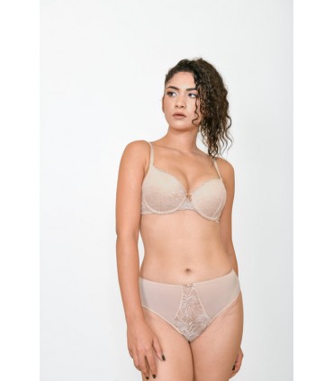 Slip taille basse - rose poudré - dentelle -