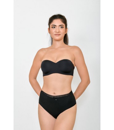 slip taille haute large avec galon - coton bio -