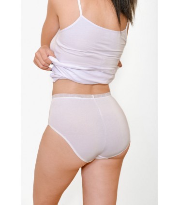 slip taille haute large avec galon - coton bio -