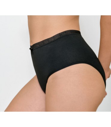 slip taille haute large avec galon - coton bio -