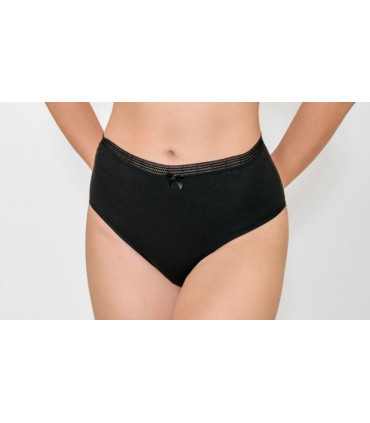 slip taille haute large avec galon - coton bio -