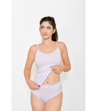 slip taille haute large avec galon - coton bio -
