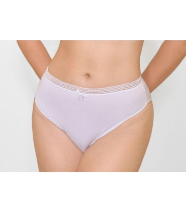 slip taille haute échancré avec galon - coton bio -