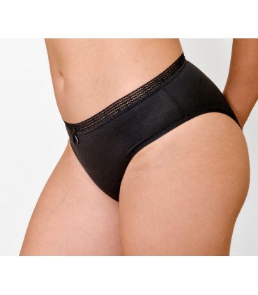 slip taille basse avec galon - coton bio -