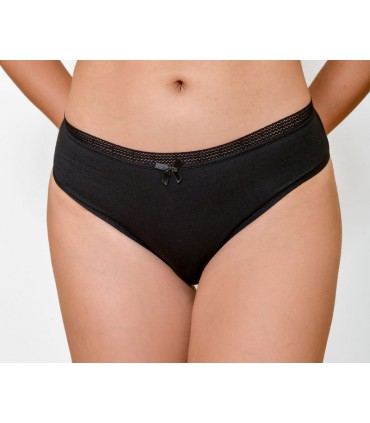 slip taille basse avec galon - coton bio -