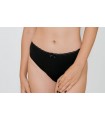 Slip taille basse avec galon devant - coton bio - noir