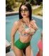 Bikini réversible - Vert floral -
