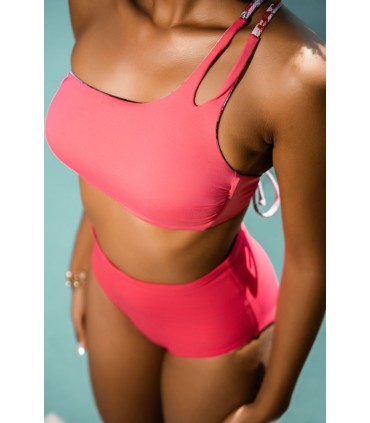 Bikini réversible - rose floral -