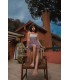 robe maillot col carré - petits points -