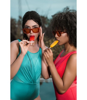 Maillot avec tulle - bleu -