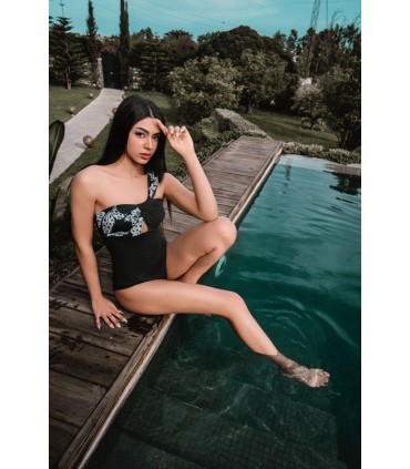 Maillot je m'en fou - Noir -