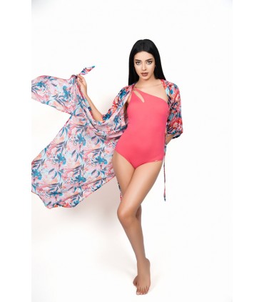 Maillot Je m'en fou uni - rose -