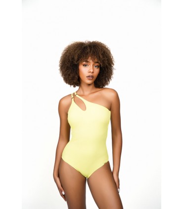 Maillot Je m'en fou uni - jaune -