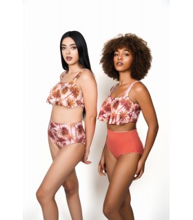 Bikini volant - palmier réversible -