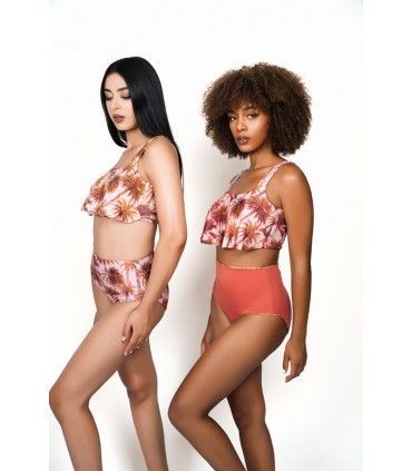 Bikini volant - palmier réversible -