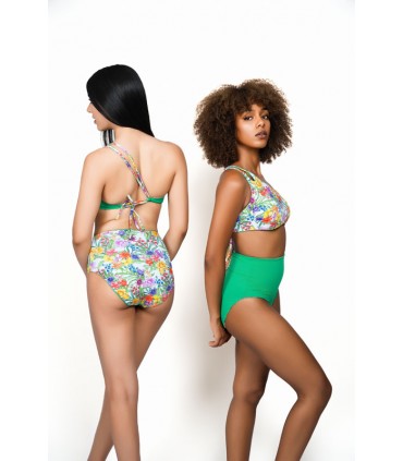 Bikini réversible - Vert floral -