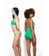 Bikini réversible - Vert floral -