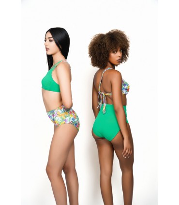 Bikini réversible - Vert floral -