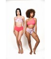 Bikini réversible - rose floral -