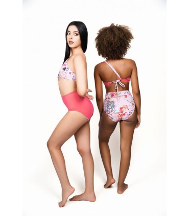 Bikini réversible - rose floral -