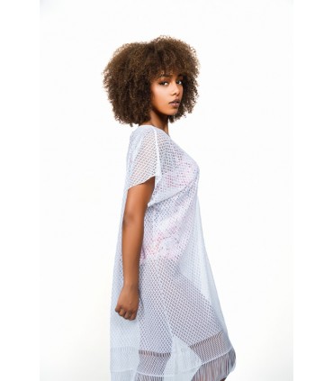 cache maillot -kimono - dentelle - blanc