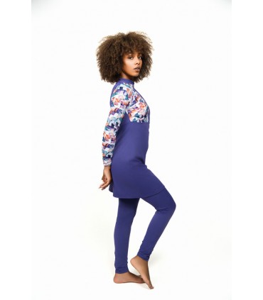 Maillot femme voilée-tresse violet