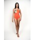 Maillot je m'en fou - corail-