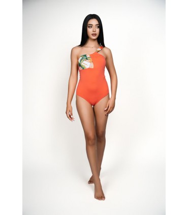 Maillot je m'en fou - corail-