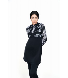 Maillot femme voilée- papillon noir