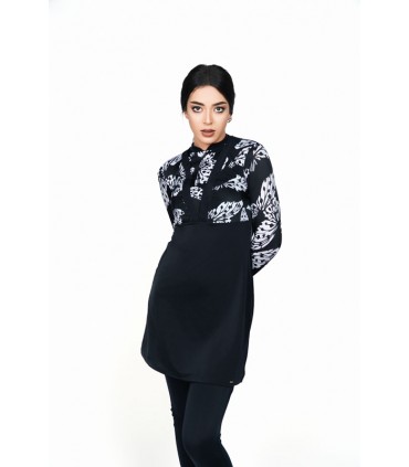 Maillot femme voilée- papillon noir